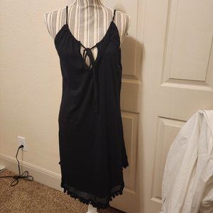 NWT Michael Stars Karla,  Black Tassel Fringe Hem Dress